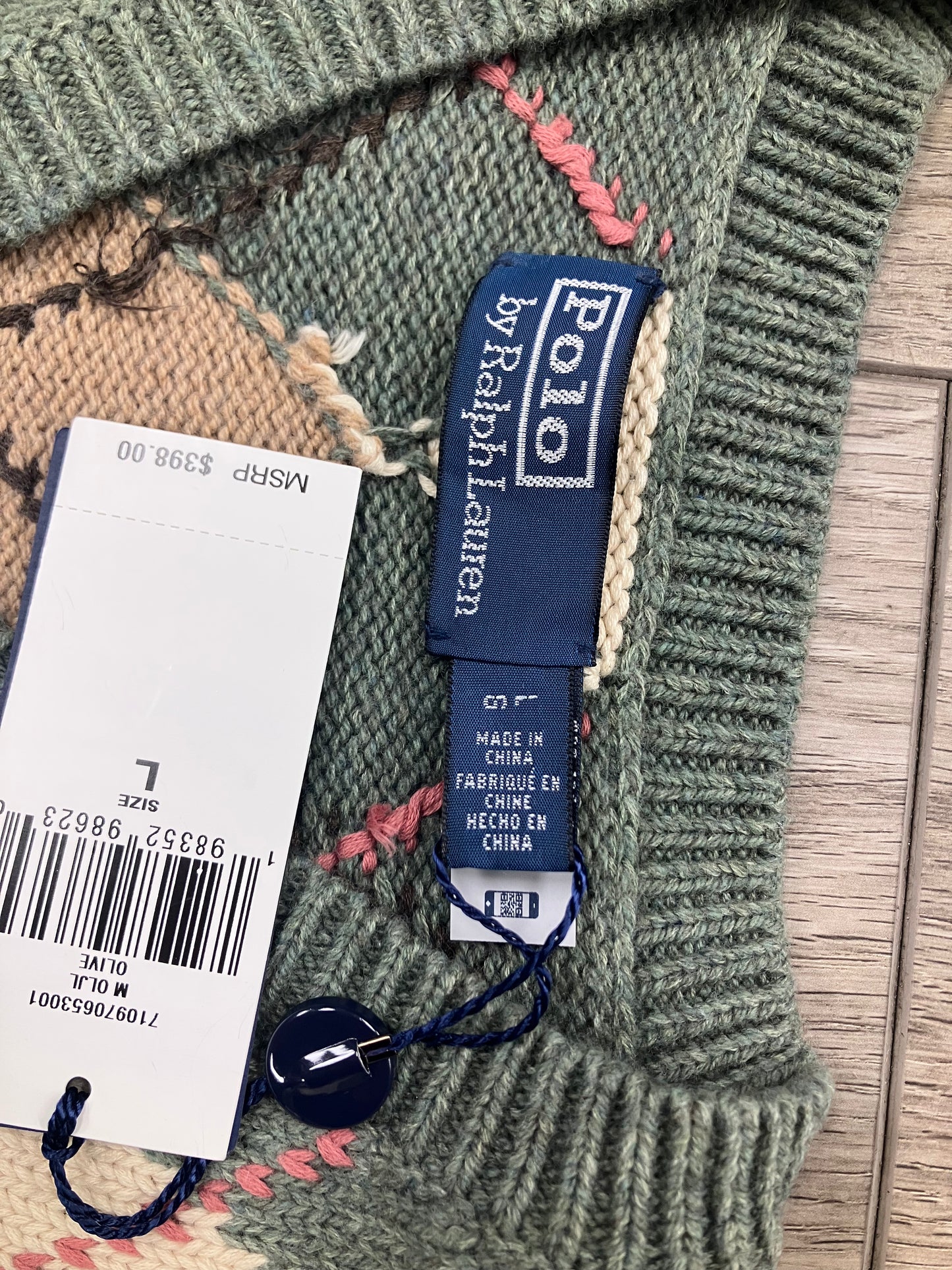 L-Polo Ralph Lauren Argyle V-Neck Sweater