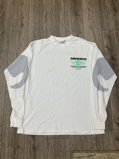 Hidden NY Factory Team White Long-Sleeve Shirt Size L