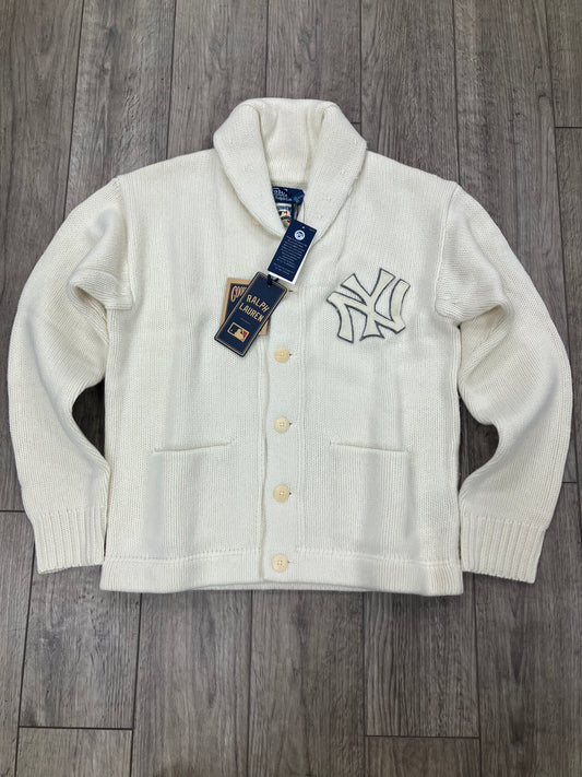 M-Polo Ralph Lauren New York Yankees Shawl Cardigan White