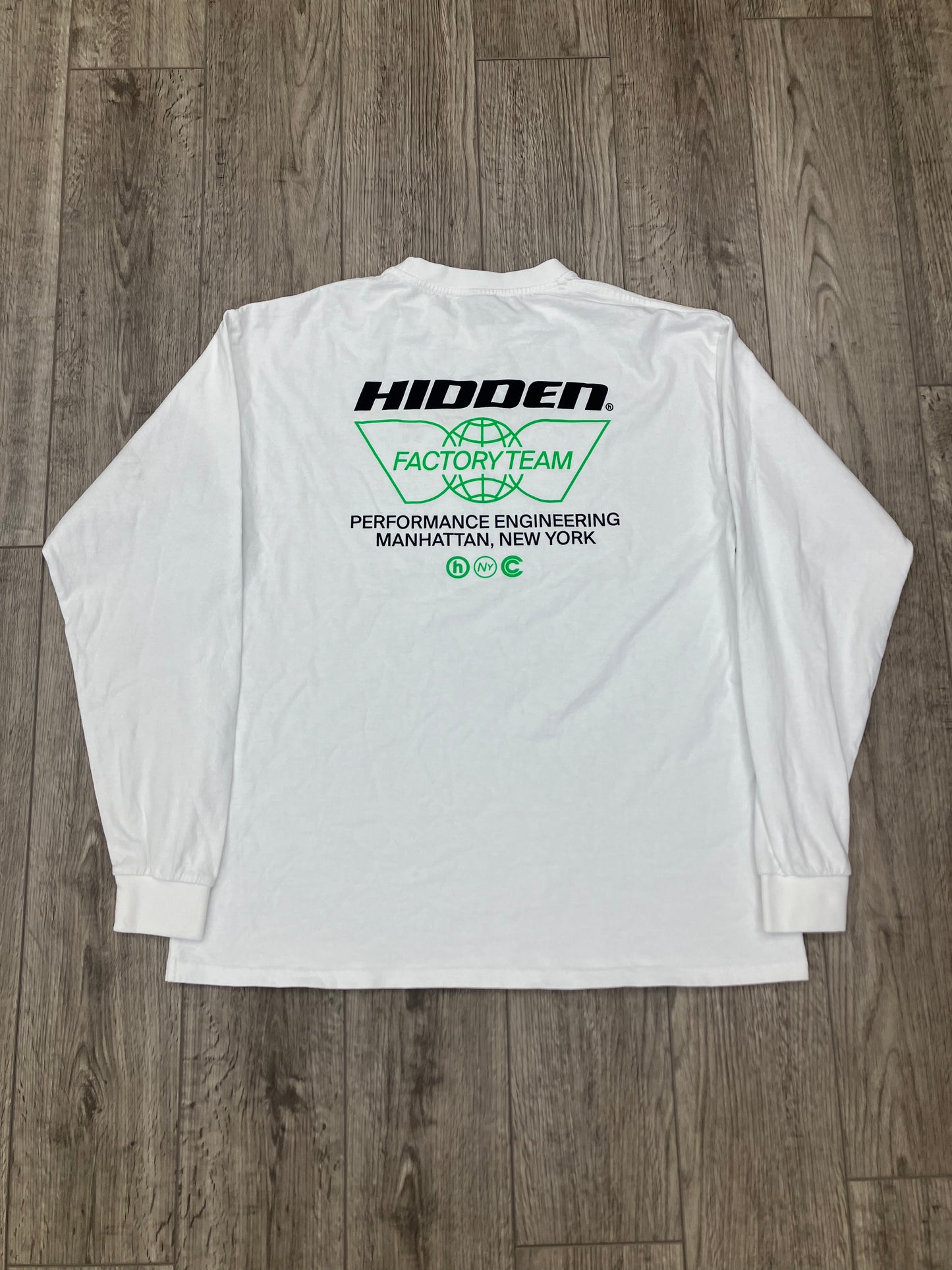 Hidden NY Factory Team White Long-Sleeve Shirt Size L