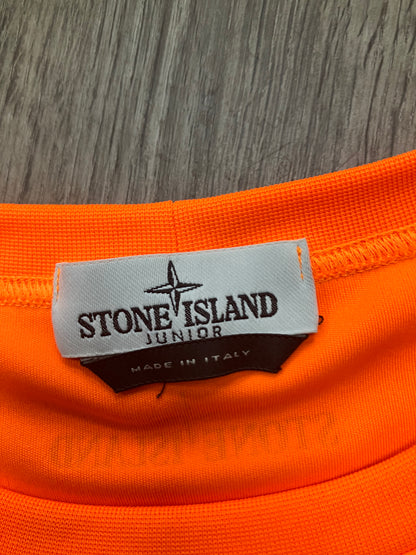 Stone Island Neon Orange Polyester Shirt Size S