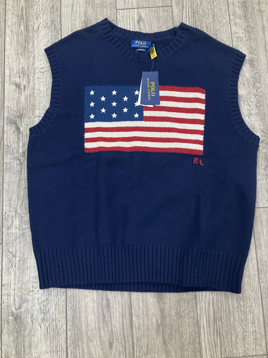 M-Polo Ralph Lauren Navy Flag Knit Vest
