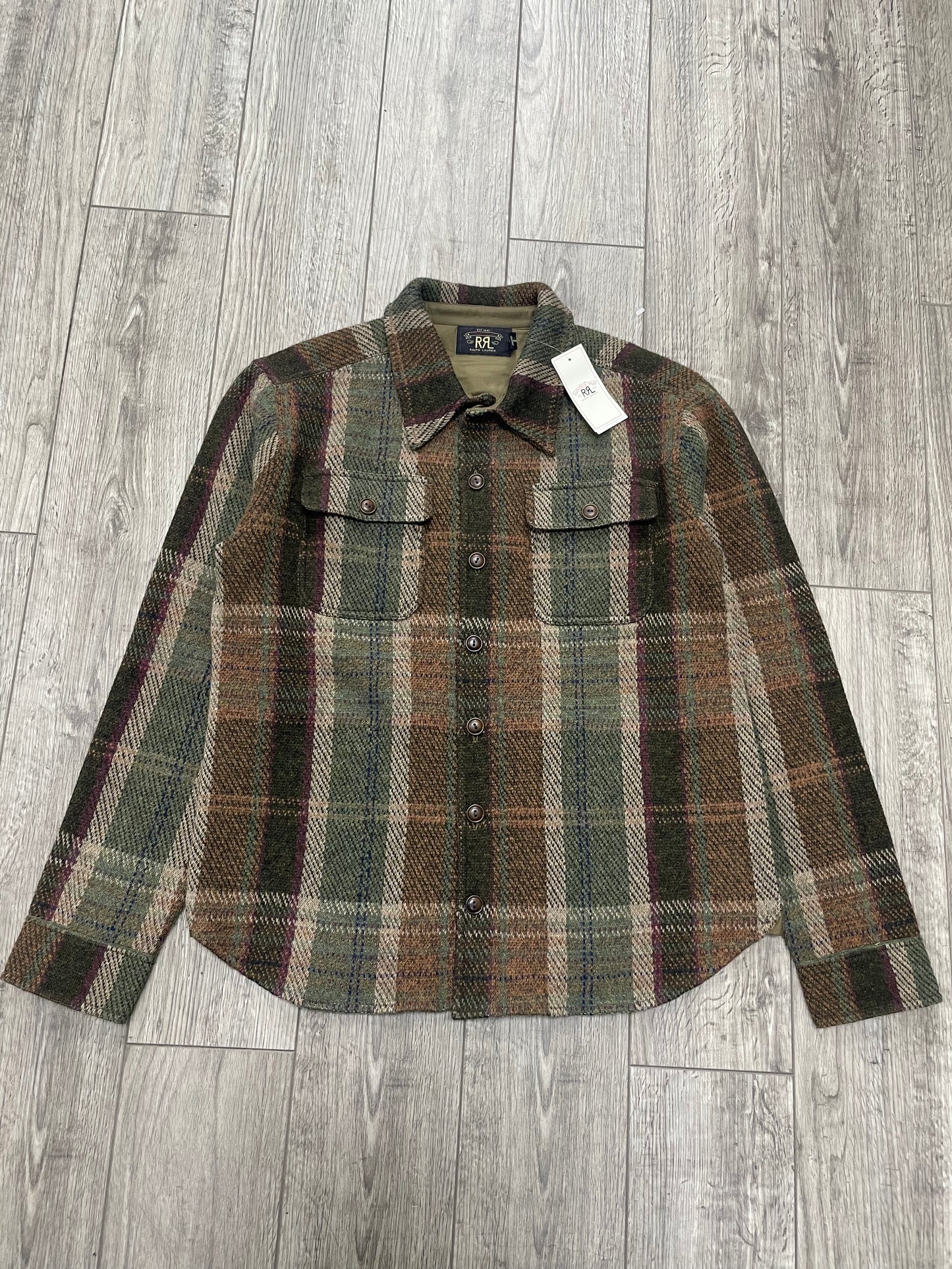 M-RRL Plaid Wool-Blend Olive Green Workshirt