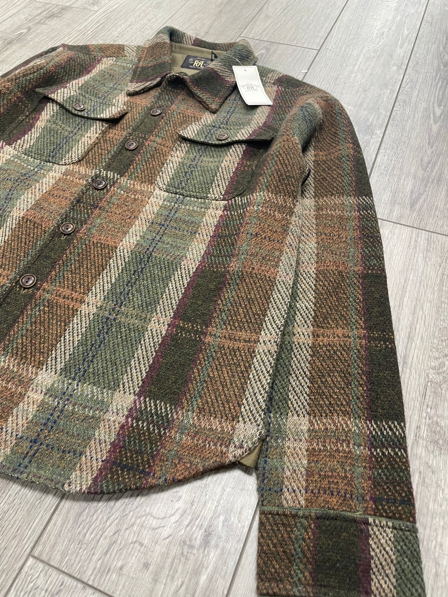 M-RRL Plaid Wool-Blend Olive Green Workshirt