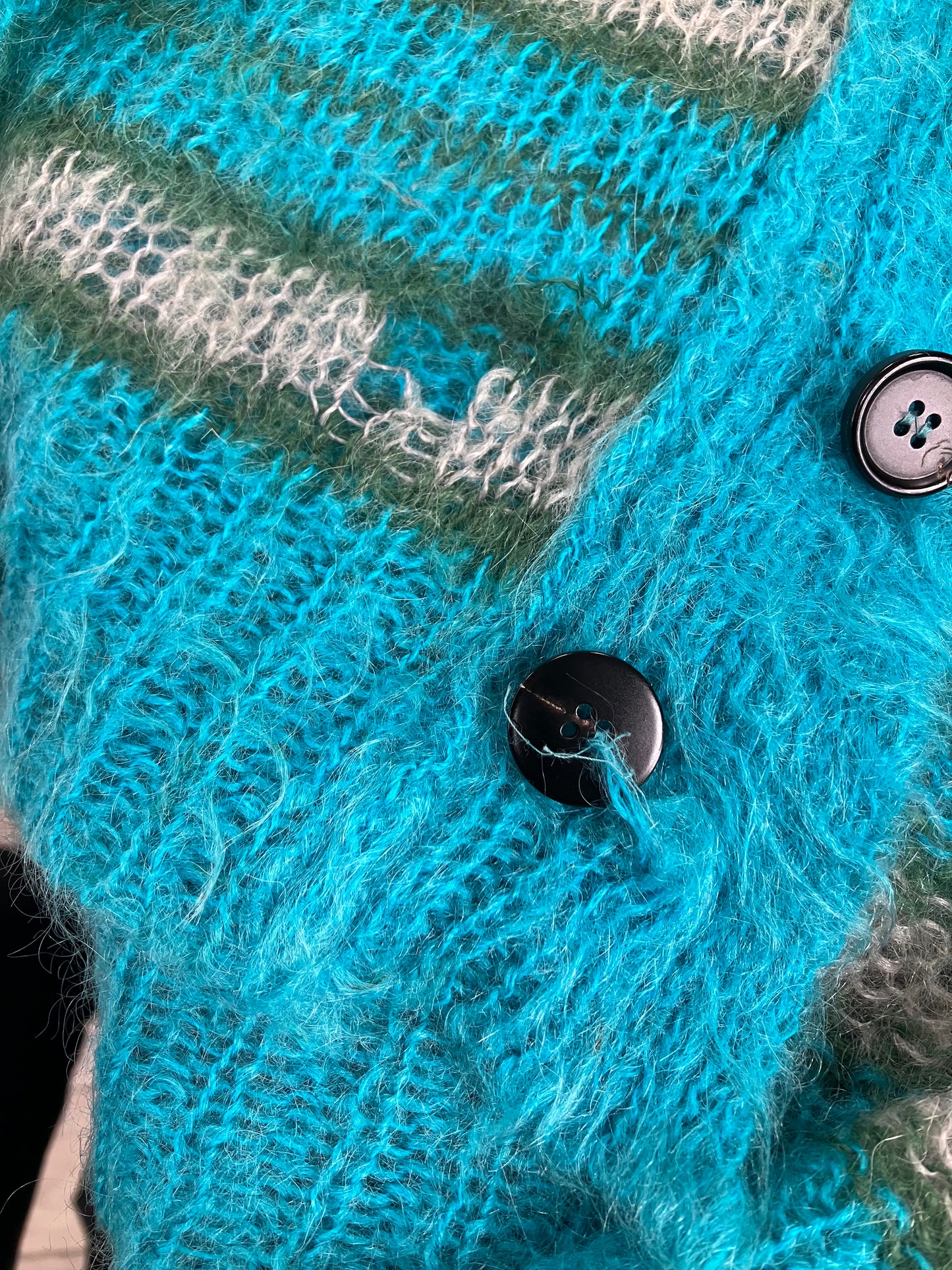 42-Marni Blue Striped mohair Cardigan