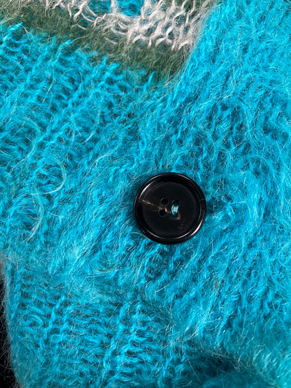 42-Marni Blue Striped mohair Cardigan