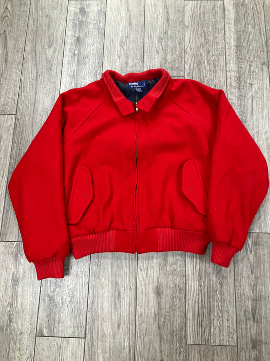 XL-Vintage Polo Ralph Lauren Red Wool Bomber Jacket