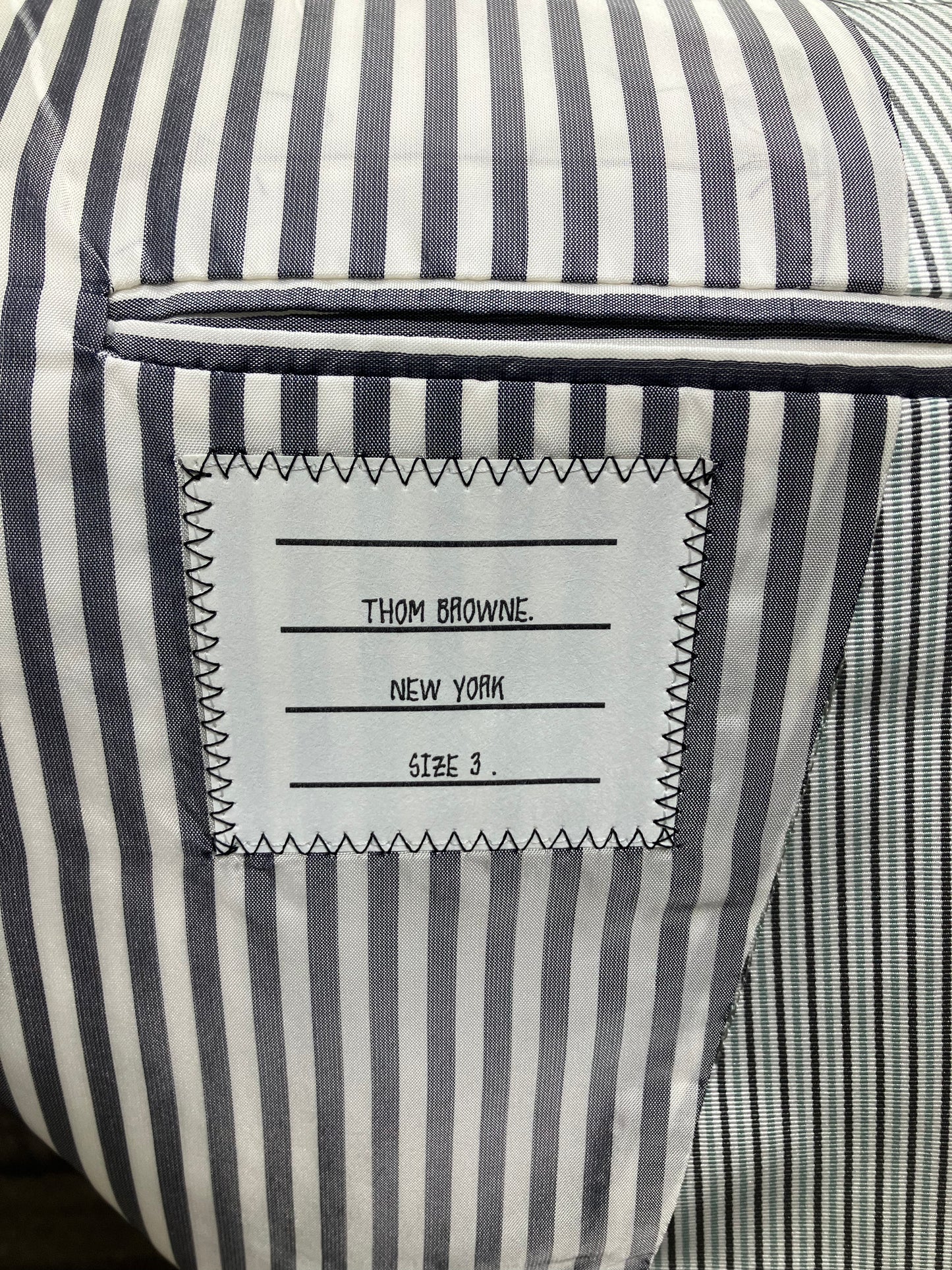 3-Thom Browne Asymmetric Grey Blazer