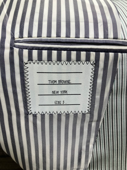 3-Thom Browne Asymmetric Grey Blazer