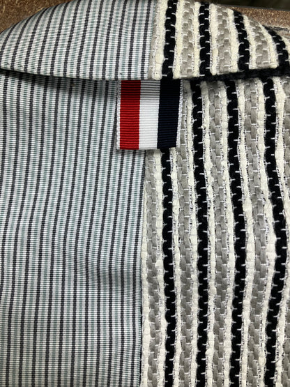 3-Thom Browne Asymmetric Grey Blazer