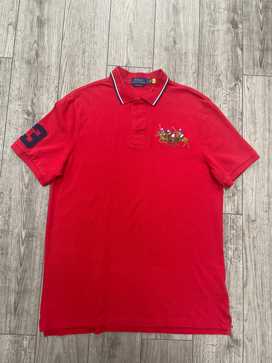 L-Polo Ralph Lauren Triple Pony Red Shirt
