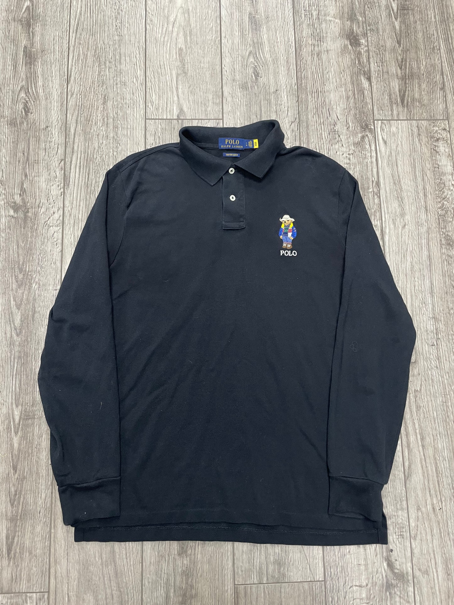 L-Polo Ralph Lauren Polo Bear Black Long-Sleeve Shirt