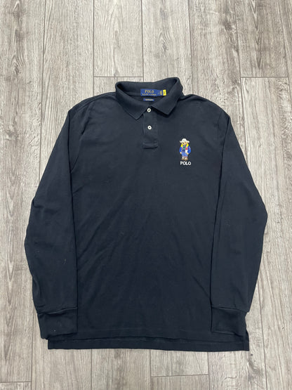 L-Polo Ralph Lauren Polo Bear Black Long-Sleeve Shirt