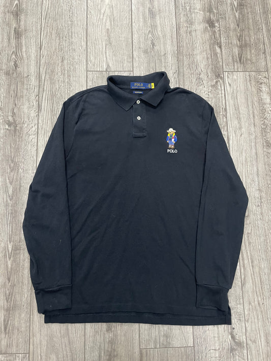 L-Polo Ralph Lauren Polo Bear Black Long-Sleeve Shirt