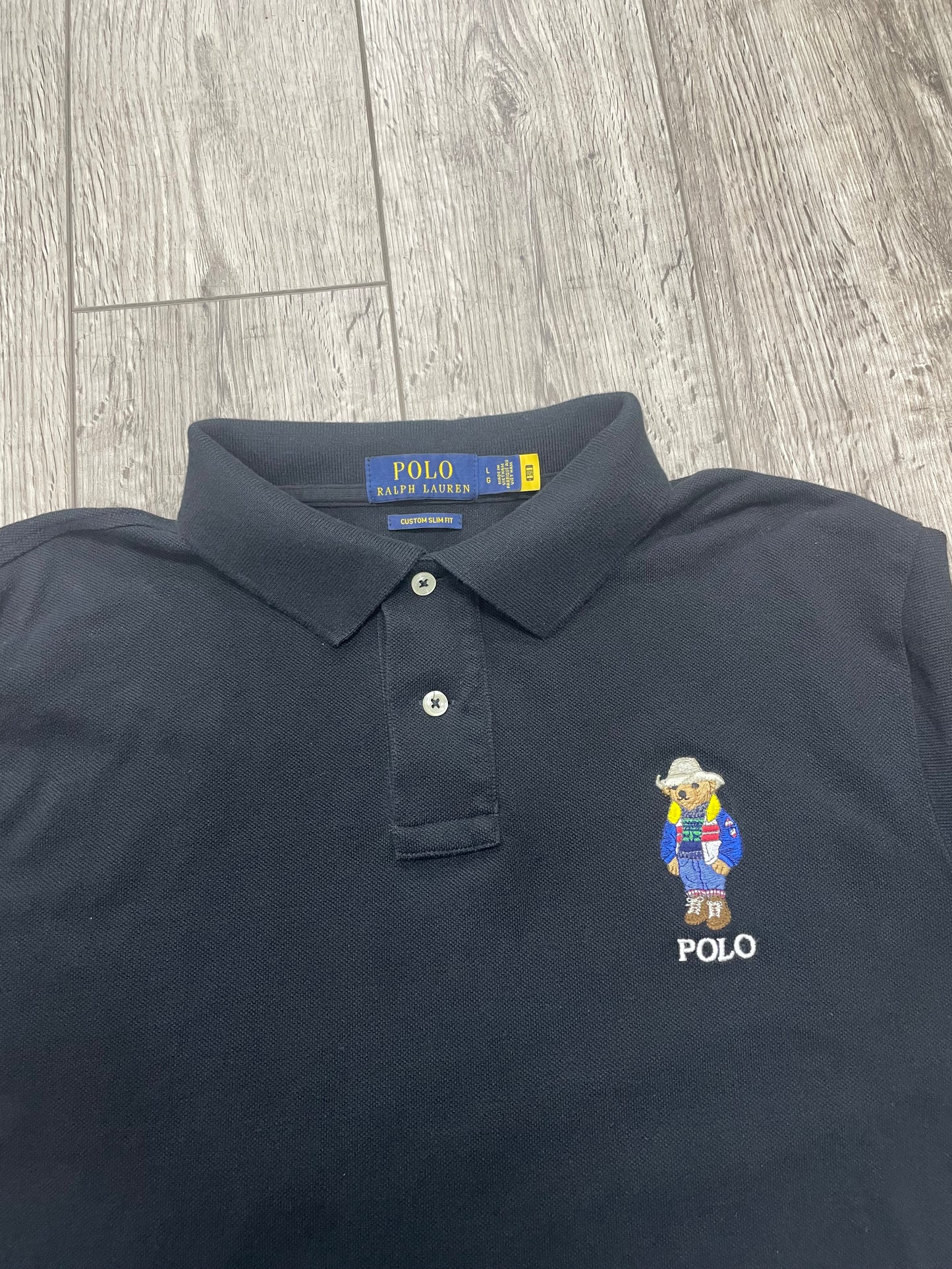 L-Polo Ralph Lauren Polo Bear Black Long-Sleeve Shirt