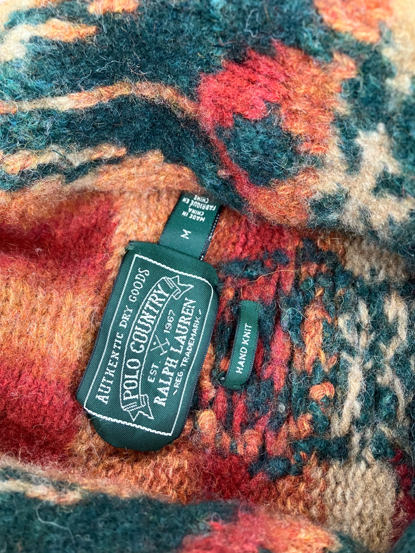 M-Polo Country Ralph Lauren  Southwestern Aidondack Shawl Sweater