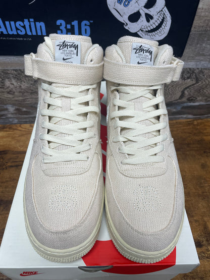 12-Nike Air Force 1 Mid Stussy Fossil