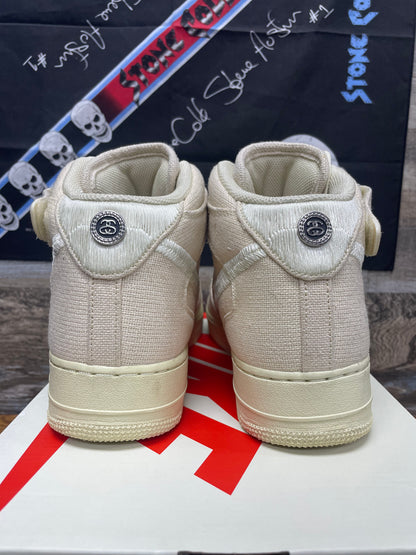 12-Nike Air Force 1 Mid Stussy Fossil
