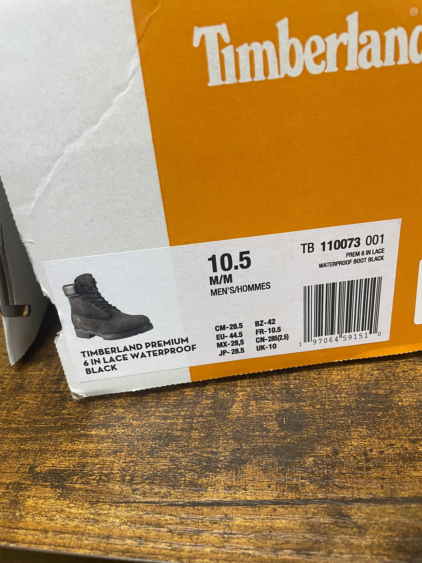 10.5-Timberland Premium 6” Lace Waterproof Boot