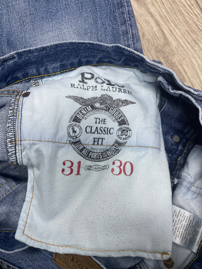 31-Polo Ralph Lauren Classic Fit Tiger Patch Distressed Jeans