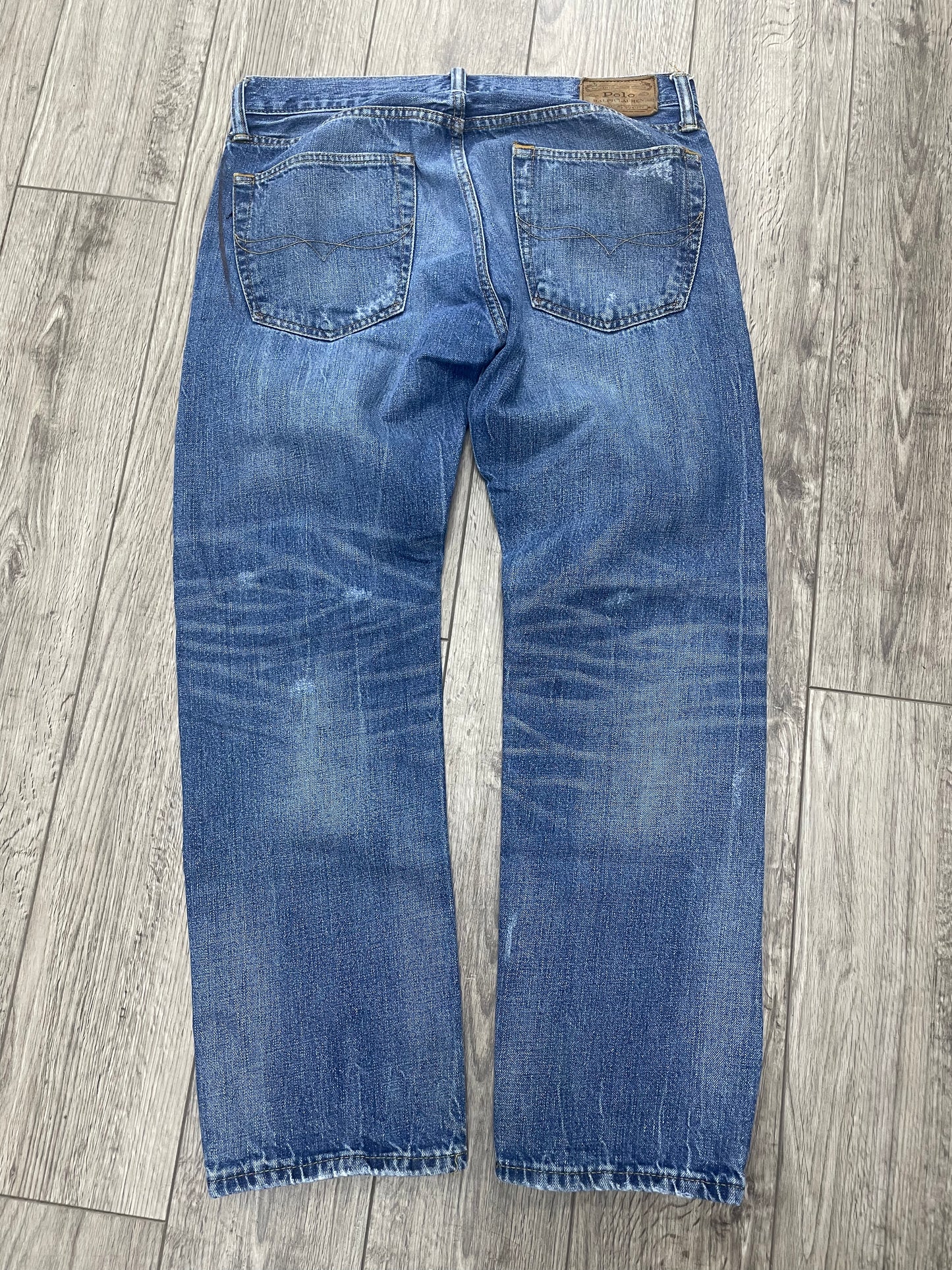 31-Polo Ralph Lauren Classic Fit Tiger Patch Distressed Jeans