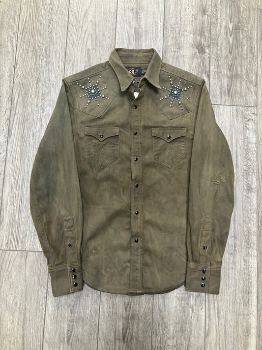 RRL Slim Fit Studded Denim Western Shirt-XS