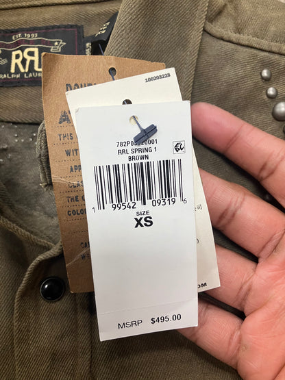 RRL Slim Fit Studded Denim Western Shirt-XS