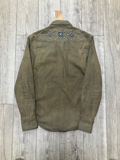 RRL Slim Fit Studded Denim Western Shirt-XS