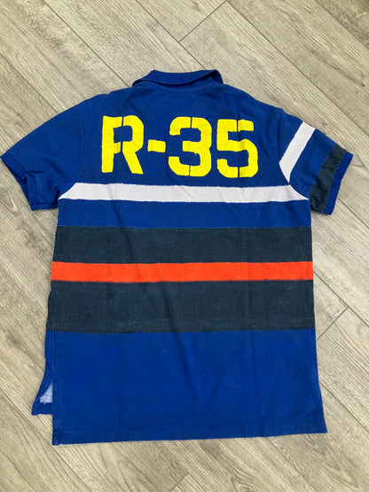 L-R35 Print Striped Polo
