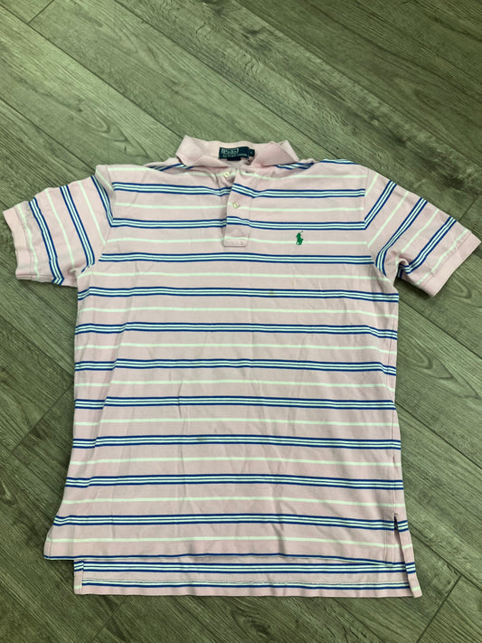 L-Pink/Blue Striped Polo