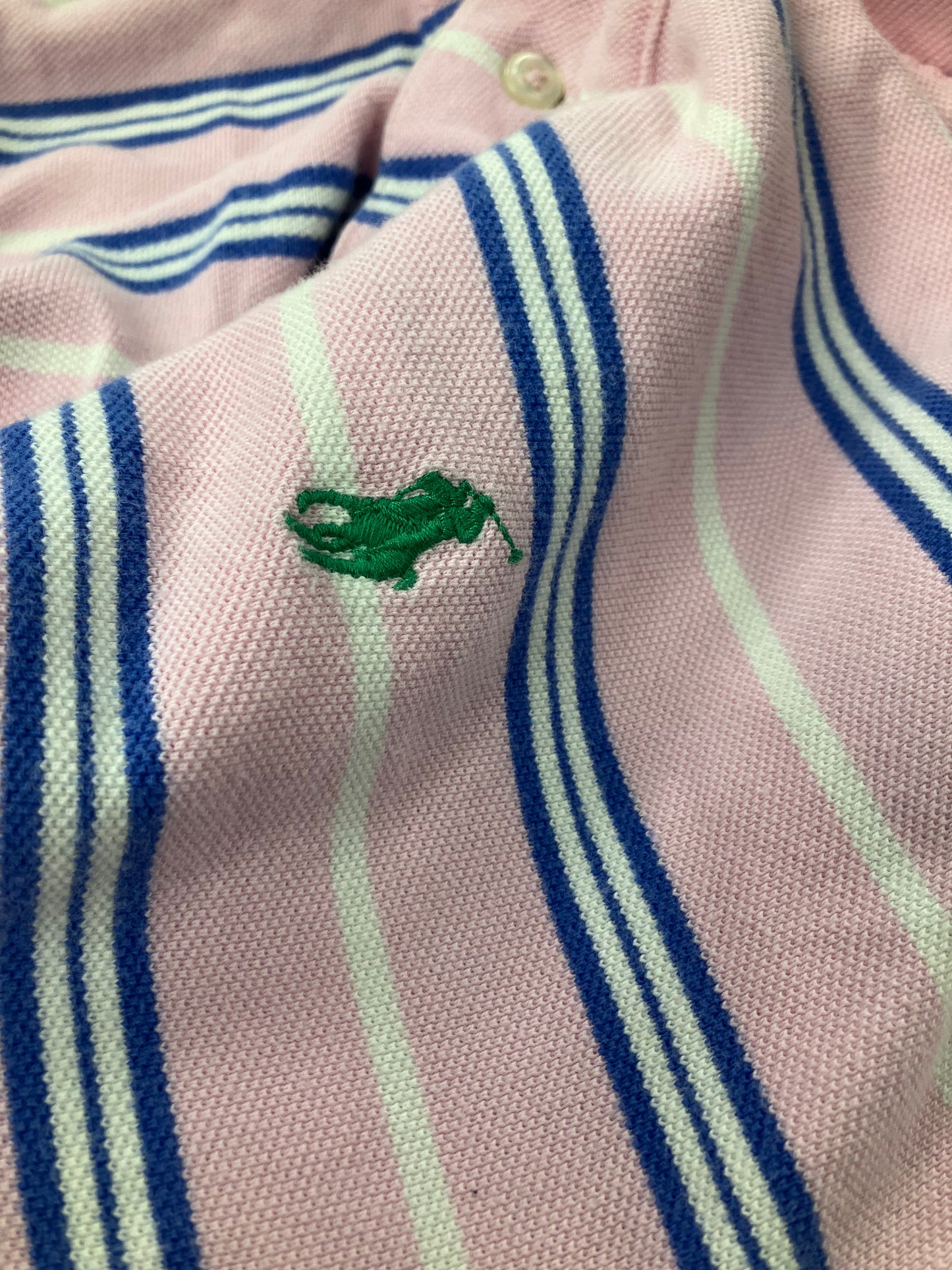 L-Pink/Blue Striped Polo