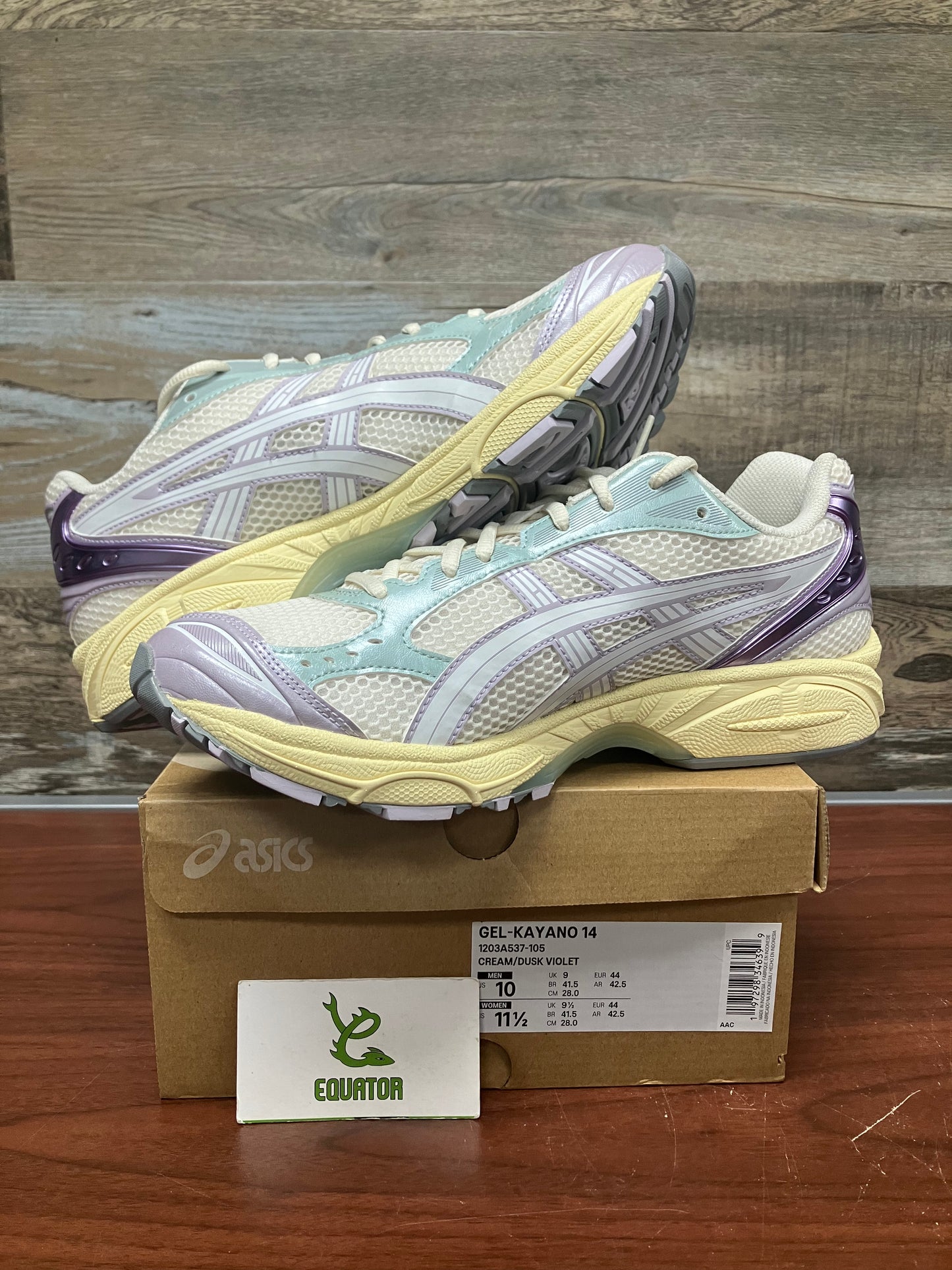 ASICS Gel-Kayano 14 Cream Dusk Violet Size 10