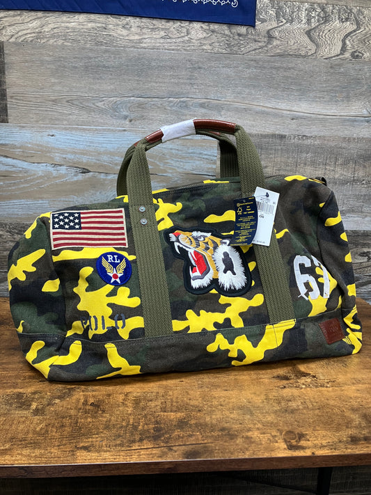 Polo Ralph Lauren Canvas Camo Tiger Patch Duffle Bag