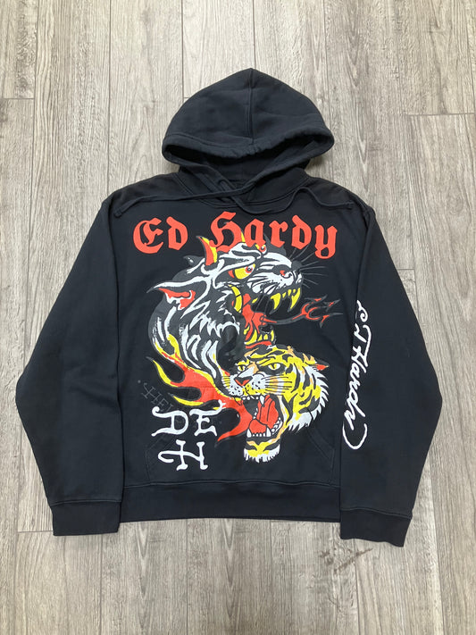 Ed Hardy Black Hoodie Size XL