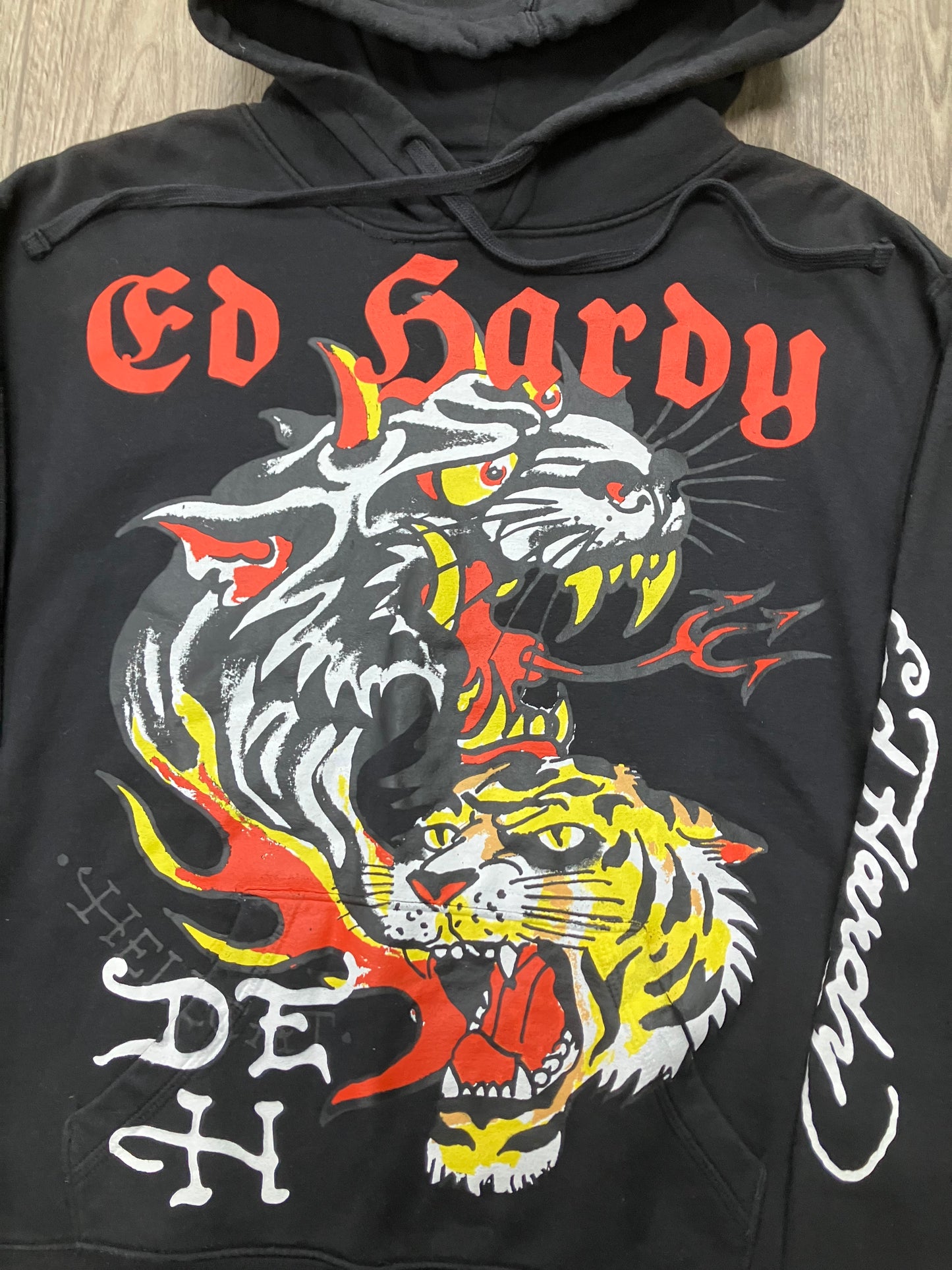 Ed Hardy Black Hoodie Size XL