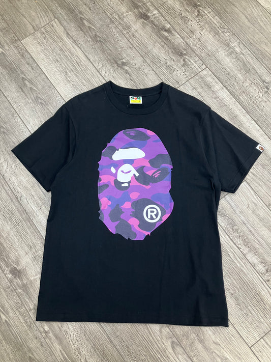 L-Bape Purple Camo Big Ape Head Tee