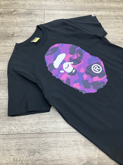 L-Bape Purple Camo Big Ape Head Tee