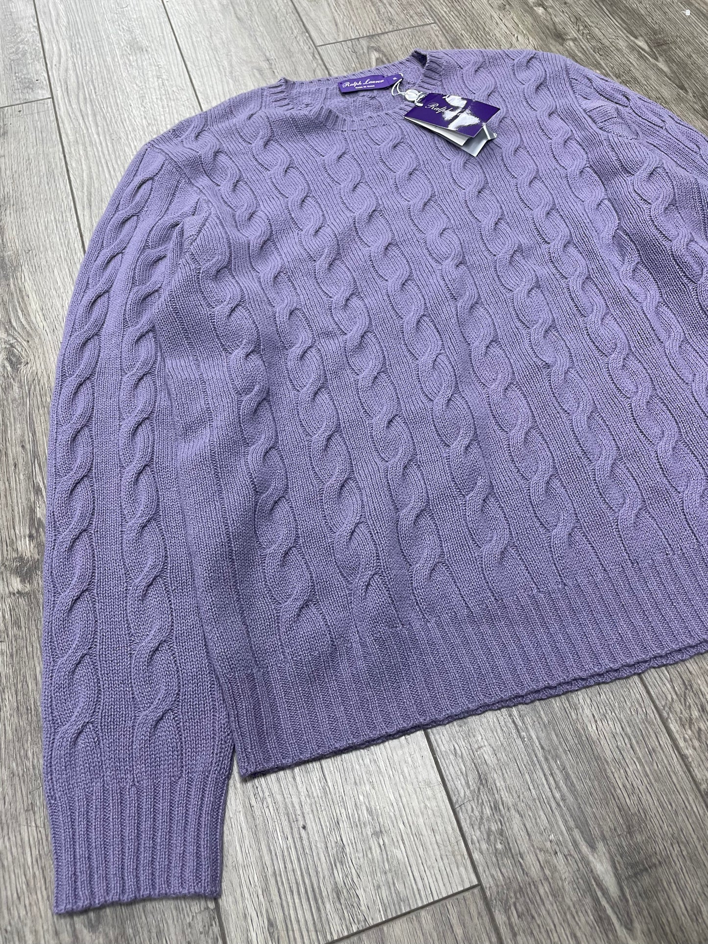 XL-Ralph Lauren Purple Label Cable-Knit Cashmere Sweater