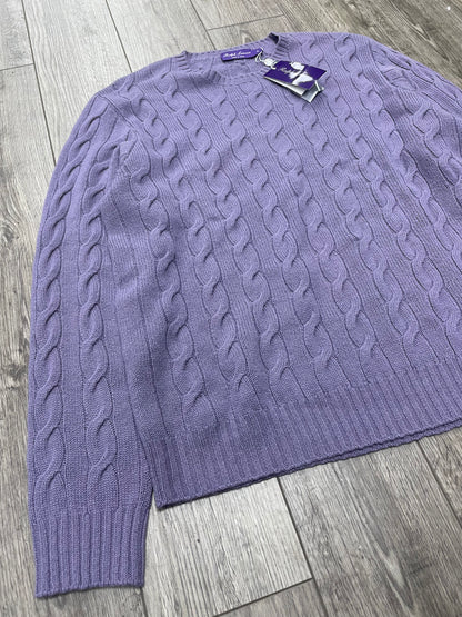 XL-Ralph Lauren Purple Label Cable-Knit Cashmere Sweater