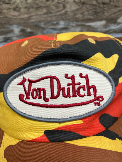 Von Dutch Orange Camo Trucker Hat