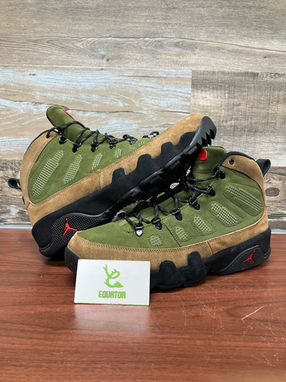 Jordan 9 Retro Boot NRG Military Brown Legion Green Size 14