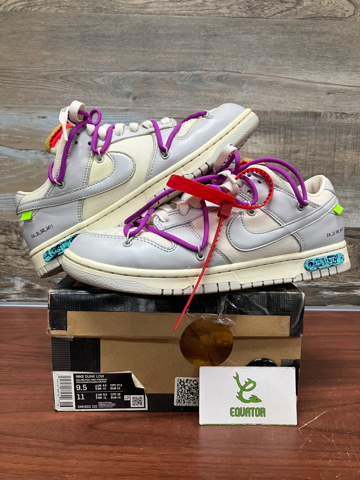 Nike Dunk Low Off-White Lot 45 Size 9.5