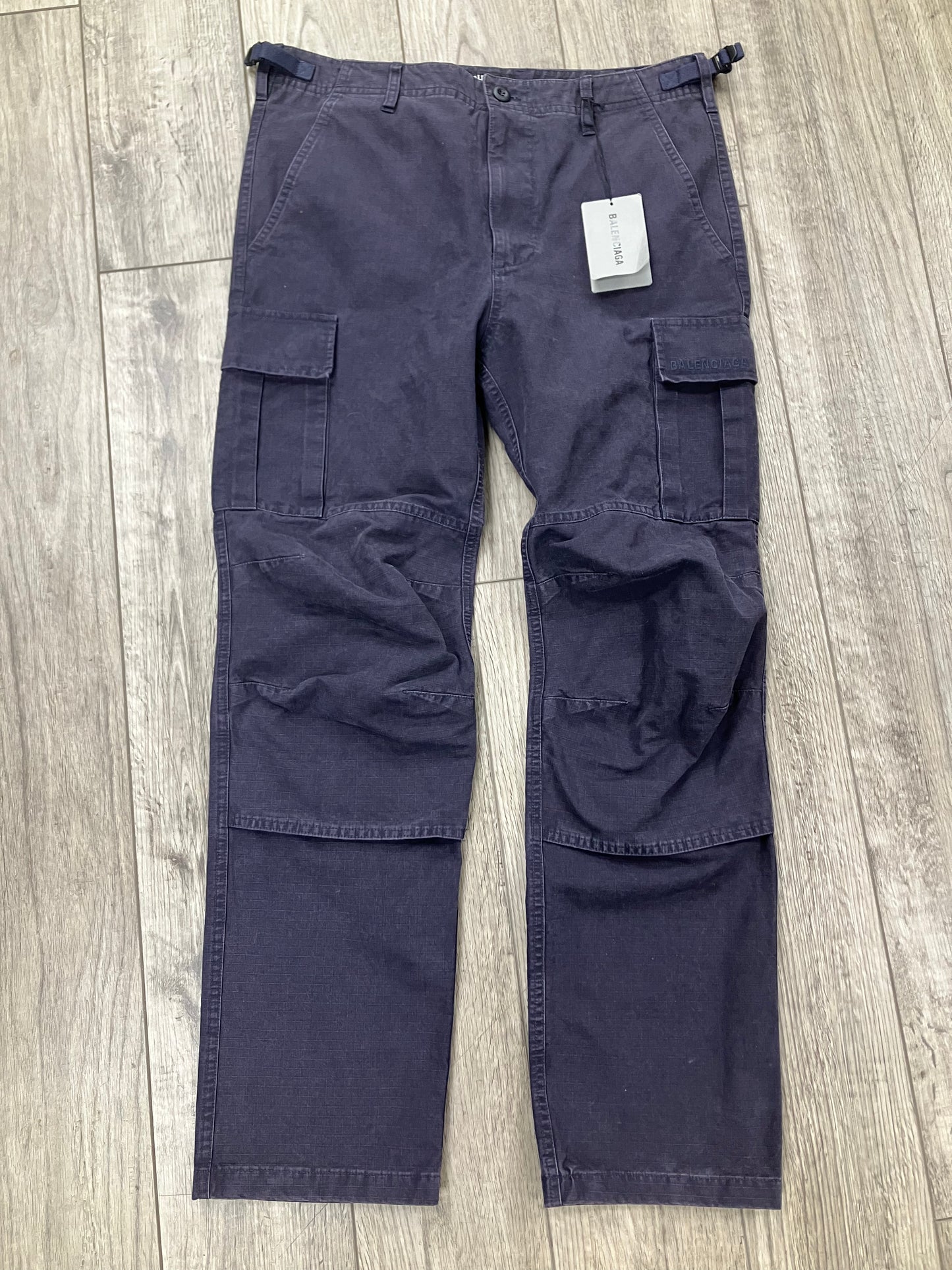 32-Balenciaga Slim Navy Cargo Pants