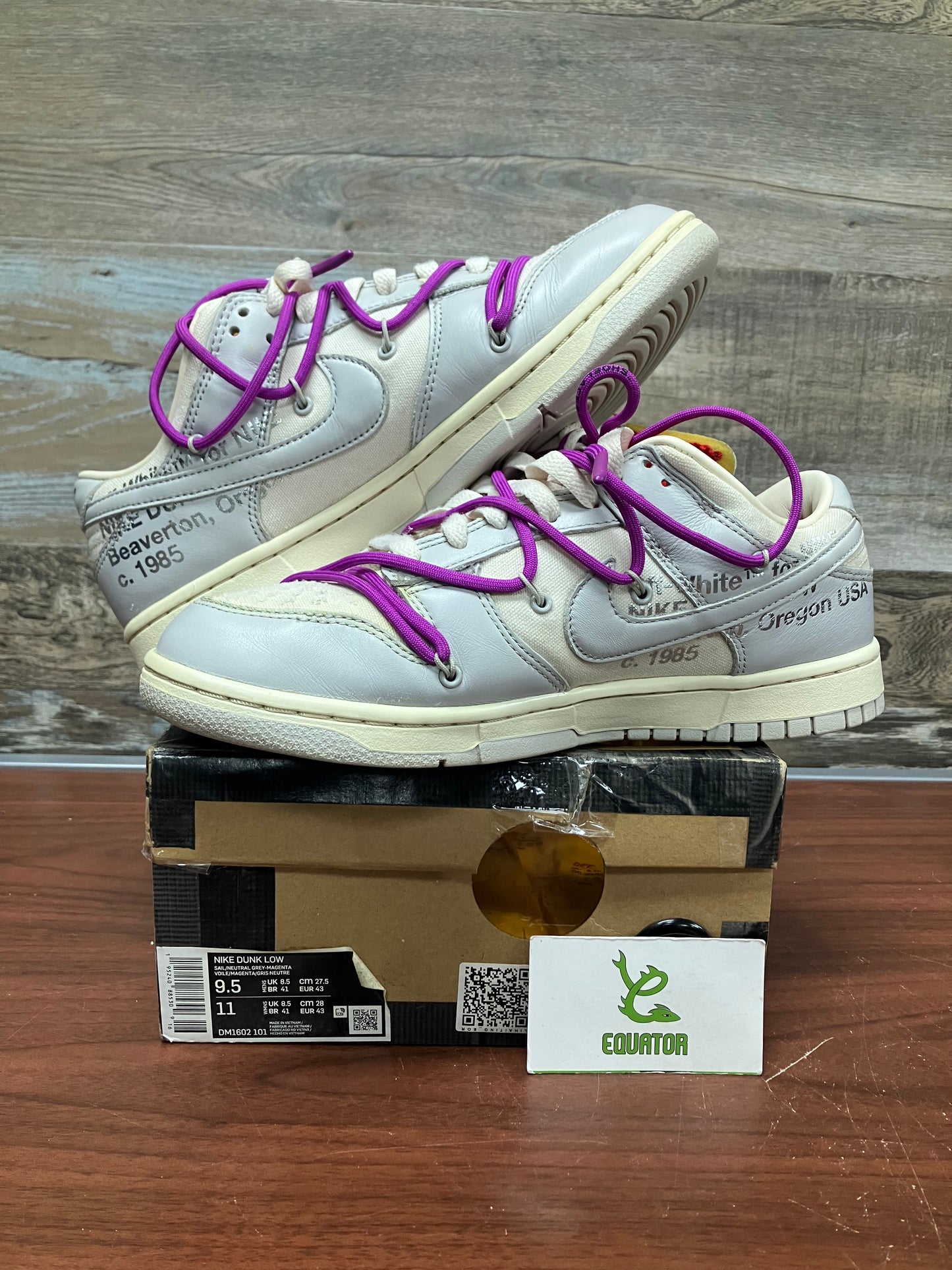 Nike Dunk Low Off-White Lot 45 Size 9.5