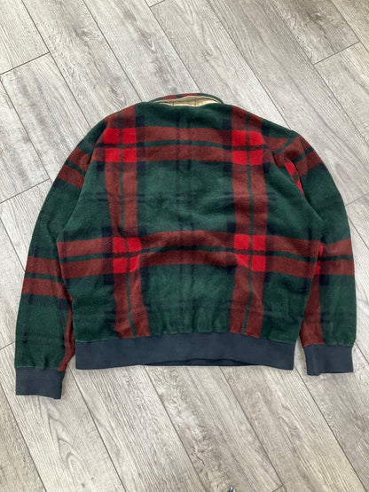 L-Polo Ralph Lauren Green Plaid Fleece Pullover