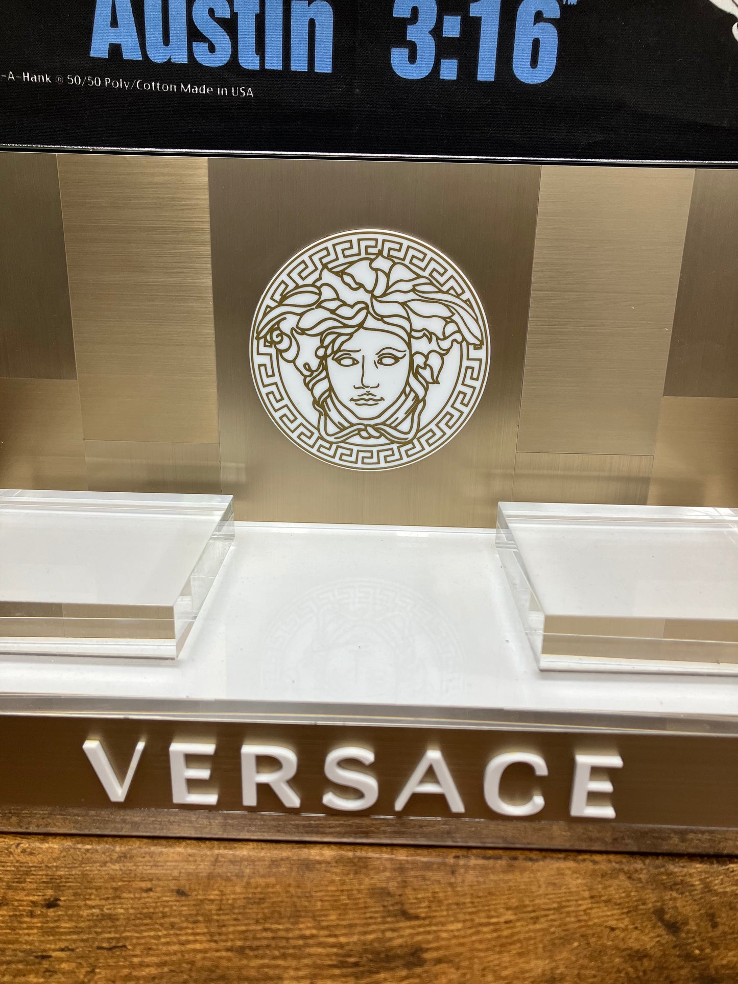 Versace Fragrance Gold/White Acrylic Display Stand