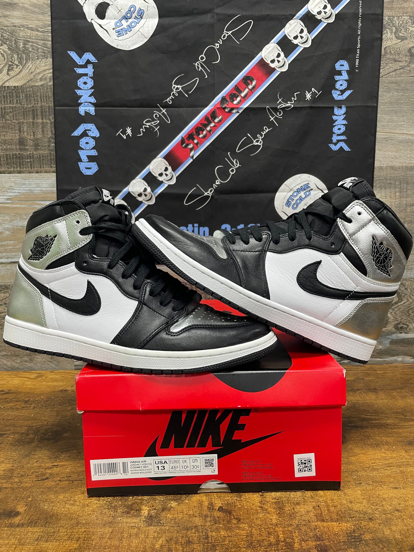 13W-Air Jordan 1 High Metallic Silver