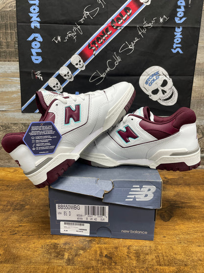 8.5-New Balance 550 Burgundy Turquoise