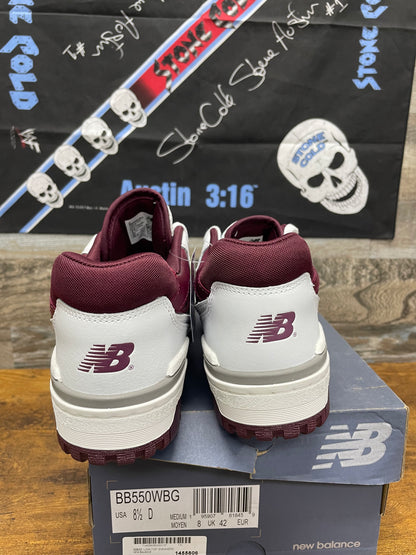 8.5-New Balance 550 Burgundy Turquoise