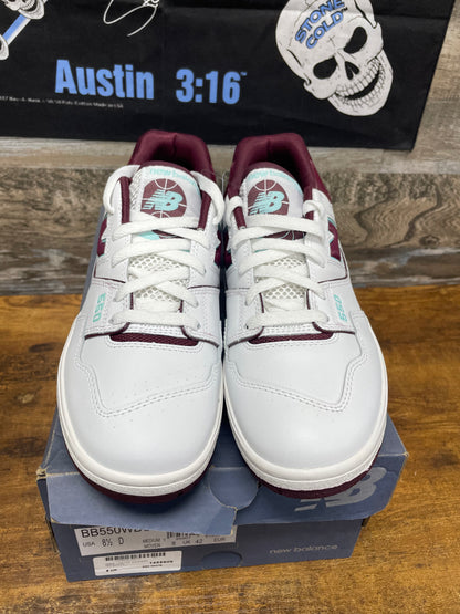 8.5-New Balance 550 Burgundy Turquoise